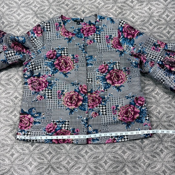 ALFANI Berry Shimmer Bubble-Sleeve Floral Jacket - Picture 11 of 15